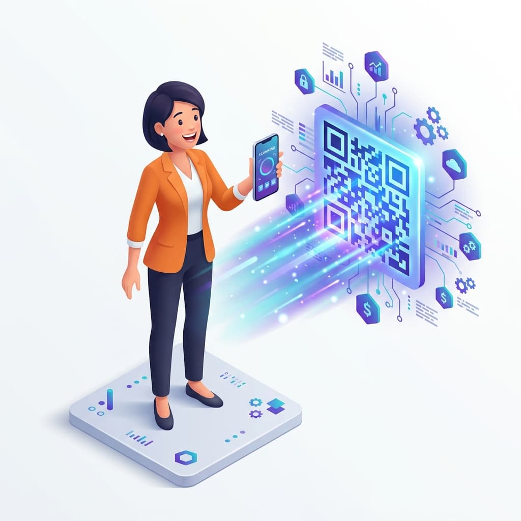 Illustration Scan QR Code Moderne